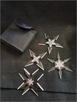 New four-piece throwing star set with carry case