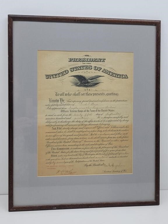 Framed Military Commendation