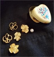 Group of vintage Girl Scout pins with vintage