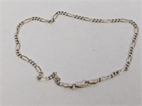 10" .925 Sterling Figaro Style Chain Bracelet