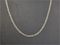 24" .925 Sterling Figaro Style Chain Necklace