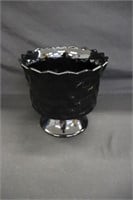 Indiana Glass Black Onyx Footed Compote