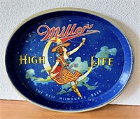 Vintage Miller High Life Beer Tray - Has Wear