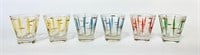 Six Vintage MCM Shot Glasses / Glassware