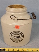 Pyrox Adv. Stoneware Jar - Nice! 7" Dia