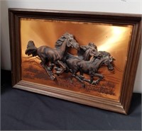 Copper sculpture 3D horse picture 14x 19.5 in