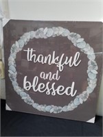 New thankful and blessed canvas picture wood and