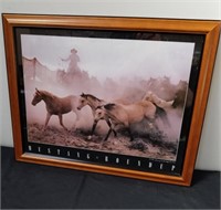 Mustang Roundup framed picture copyright 1992