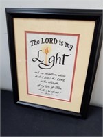 The Lord is my light framed sign 16x 13.5 in
