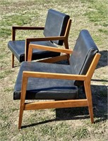 Pair of Rare MCM Imperial Marble Lounge Chairs