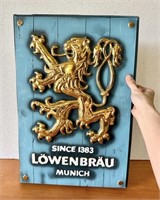 Vintage Lowenbrau Plastic Beer Sign - Ck Pics