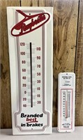 Two Vintage Thermometers - Raybestos Brake &