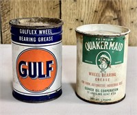 Vintage Gulf Grease Can & Quakermaid Grease Can