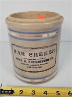 Bar Cheese Stoneware Jar 4"x6" - Nice!