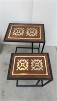 New Raj Brass Inlaid Nesting Tables 20x13.5x24”