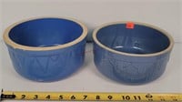 2- 7.5" Blue Stoneware Bowls