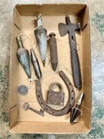 Antique Plumb Bob Lot with Tools / Extras