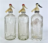 3 Antique Seltzer Bottles - Some Wear - Ck Pics