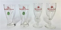 Vintage Budweiser & Michelob Glassware Lot