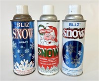 Three Vintage Christmas Snow Cans