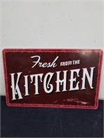 12.5 x 8 in metal fresh from the kitchen sign