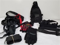 54-in belt, two pairs of gloves, a posture