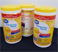 Three news 75 count disinfecting wipes