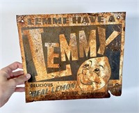 Old Rusty Lemmy Soda Sign as-is