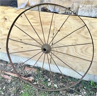 52" Old Rusty Wagon Wheel