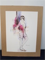 16x20-in male dancer matted and signed picture