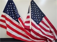 Two 3x 5 ft American flags