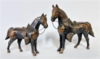 Two Vintage Western Metal Horses