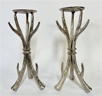 Decorative Pair of Antler Candle Holders
