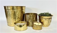 Mixed Brass Planters Lot - See Desc