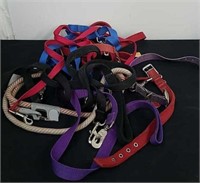 Pet leashes and collars assorted sizes