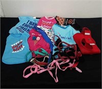 Small dog clothes, colors, leashes and more