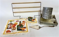 Vintage Lot with Flour Sifter, Liquor Hand