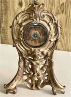 Vintage Cast Metal Victorian Cherub Clock - Ck