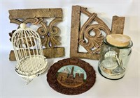 Mixed Lot with Decorative Bird Cage, Seashells