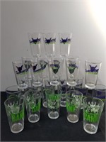 Large group of beer glasses