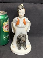 Herend Hungarian Porcelain Boy with Puli dog