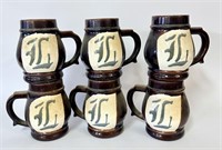 6 "Loma" Clay Pottery Mugs - Check Pics - We