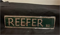 Tin sign Reefer Rd 4x15 1/2"