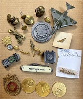 Mixed Lot with Military Pins, Pocket Knife,