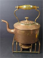 Antique Copper Kettle with Warming Stand