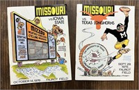 Two Vintage Mizzou Souvenir Football Magazines