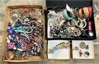 Costume Jewelry Lot with Peacock Figurine,