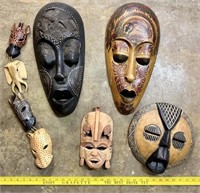 Mixed Lot of African Masks - Some Cracks Ck Pics