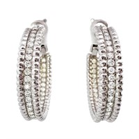 Van Cleef & Arpels Diamond Perlee Earrings 18k WG