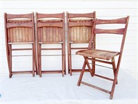 Vintage Wood Folding Chair Abbey Rents Set of 4